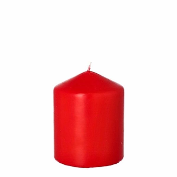 QUALITATSKERZE PILLAR CANDLE 8X10CM RED