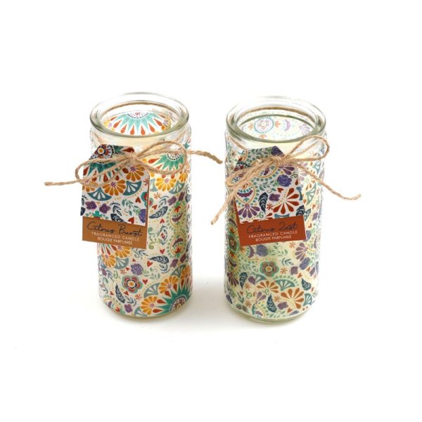 SUMMER TILE TUBE CANDLE JAR 14CM