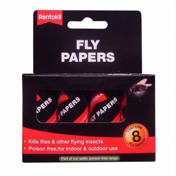 RENTOKIL PACK OF 8 FLY PAPERS