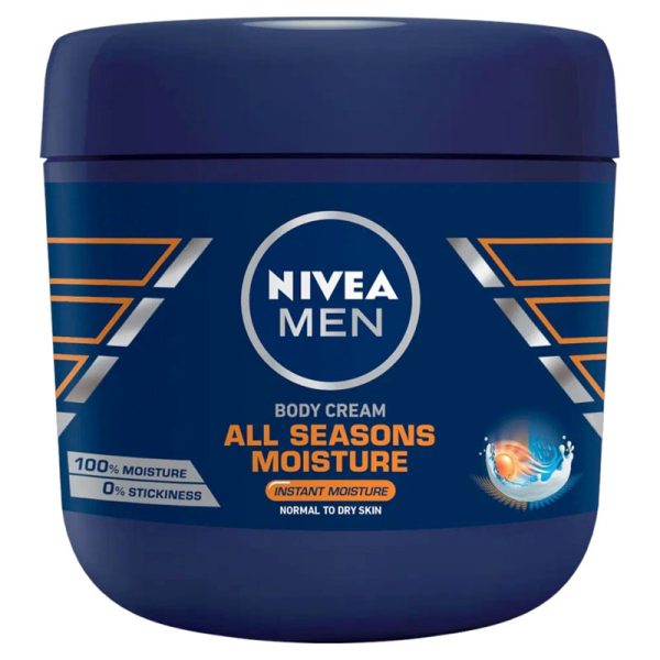 NIVEA BODY CREAM ALL SEASONS MOISTURE MENS 400ML PACK OF 6