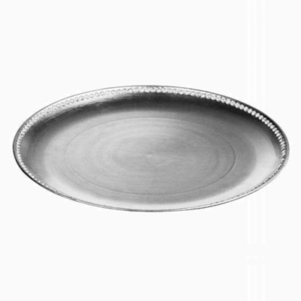 CHARGER PLATE SILVER DIAMANTE 33CM