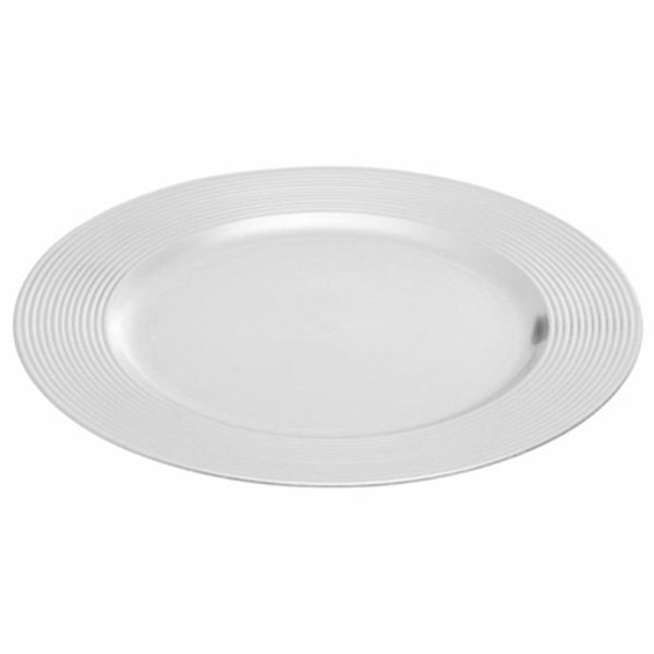 CHARGER PLATE SILVER RIBBED 33CM