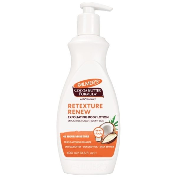 PALMERS COCOA BUTTER RETEXTURE RENEW EXFOLIATING LOTION 400ML PACK OF 6