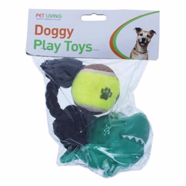 PET LIVING DOG TOY PLAY SET 3PC