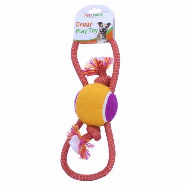 PET LIVING ROPE TOY FIGURE 8 W/BALL