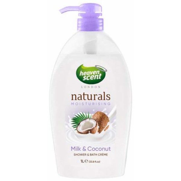 HEAVEN SCENT BATH 1L MILK & COCONUT PACK OF 9