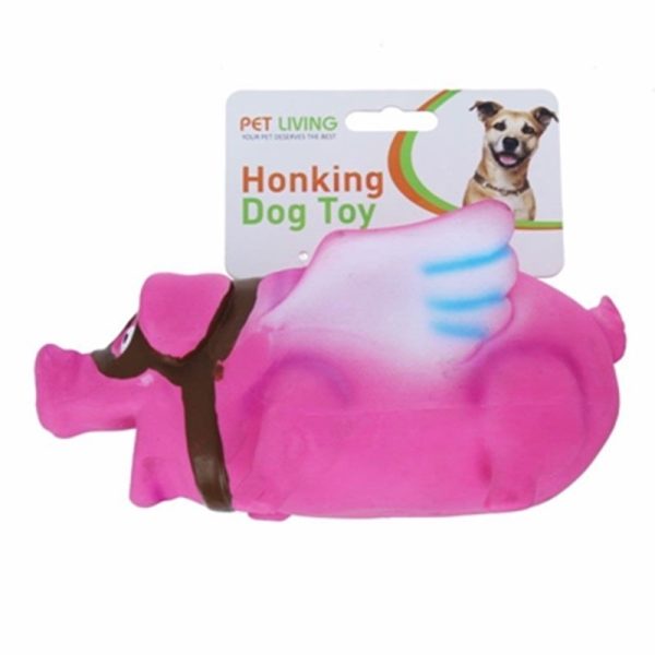 PET LIVING TOY VINYL PIG W/WINGS GRUNTING