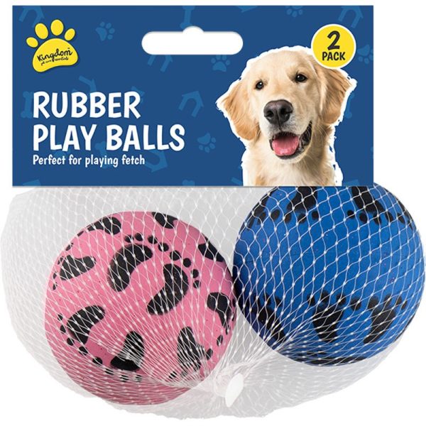 PET RUBBER PLAY BALLS - PACK OF 2