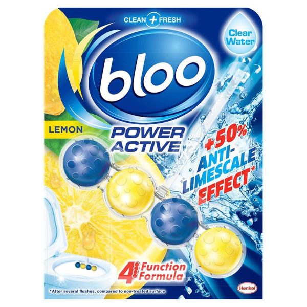 BLOO POWER ACTIVE TOILET RIM BLOCK LEMON PACK OF 6