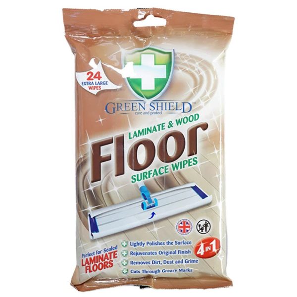 GREEN SHIELD WOOD FLOOR WIPES 24S PACK OF 12