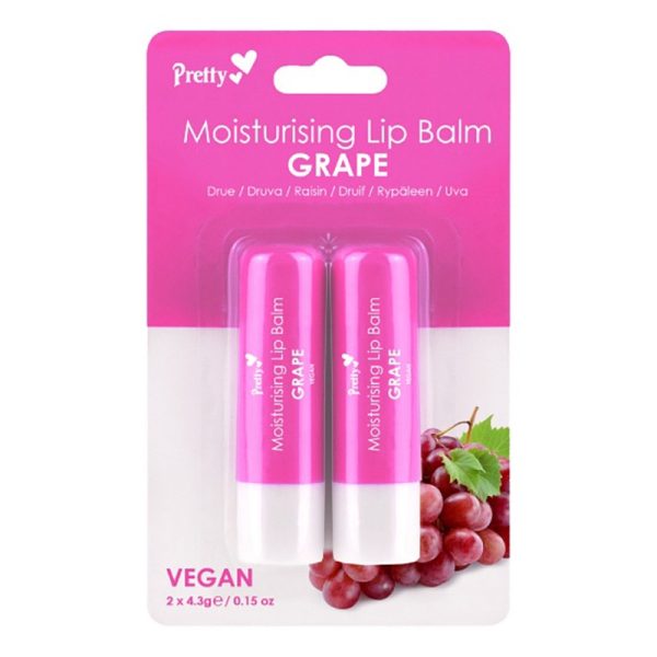 PRETTY MOISTURISING LIP BALM GRAPE PACK OF 12