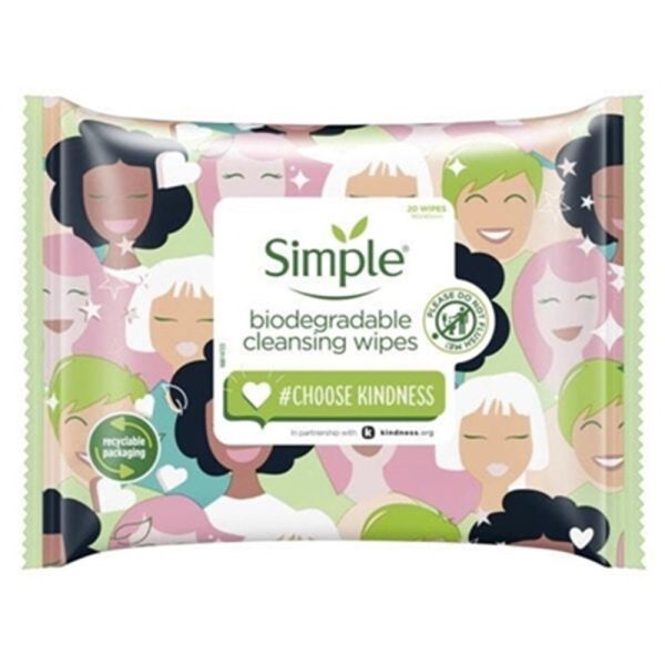 SIMPLE FACIAL WIPES BIOGRADABLE 20S PACK OF 6