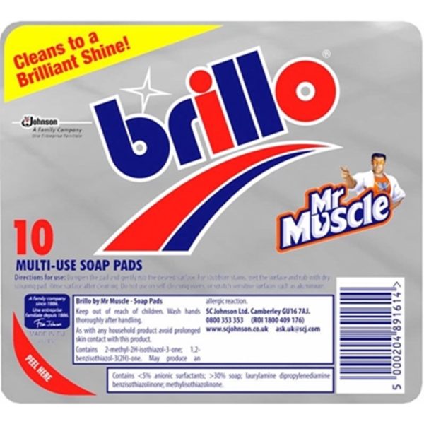 MR MUSCLE BRILLO PADS 10S PACK OF 12