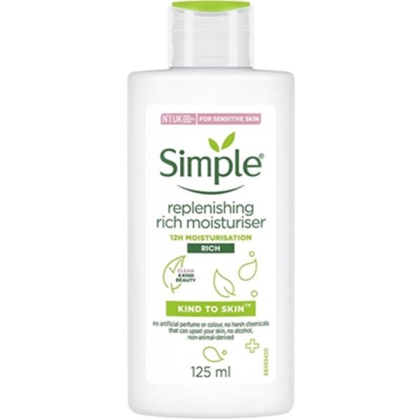 SIMPLE KIND TO SKIN REPLENISHING RICH MOISTIRISER 125ML PACK OF 6