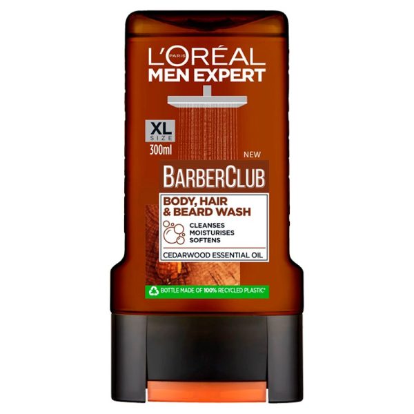 LOREAL MEN EXPERT SHOWER GEL BARBER CLUB 300ML PACK OF 6