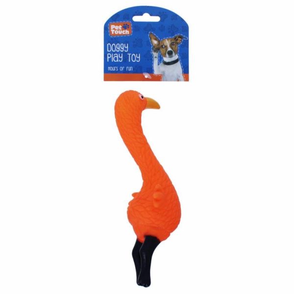 PET TOUCH TOY VINYL FLAMINGO