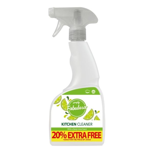 SIMPLY FABULOSA TRIGGER KITCHEN CLEANER ZESTY LIME 420ML PACK OF 12