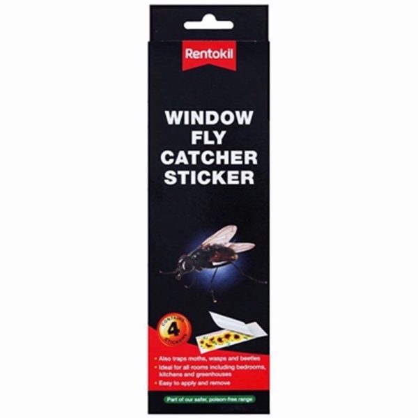 RENTOKIL WINDOW FLY STICKER FLY TRAP PACK OF 4