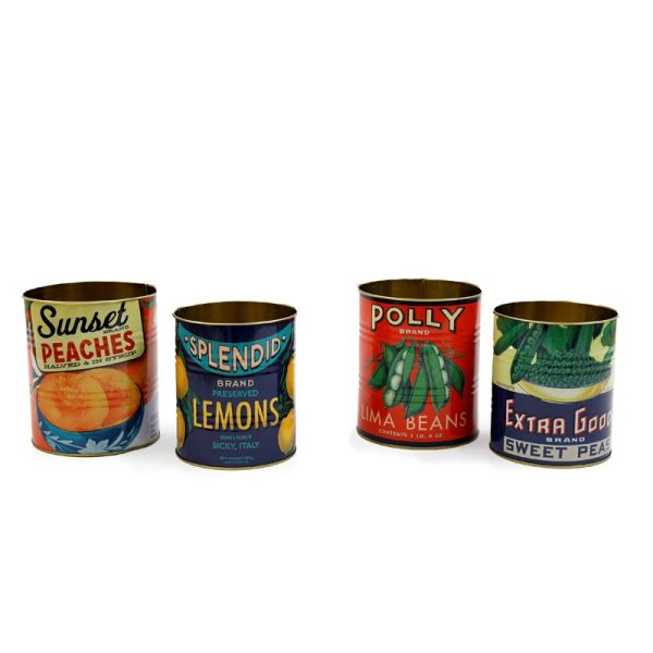 PEACH FRUIT TINS SET OF 2