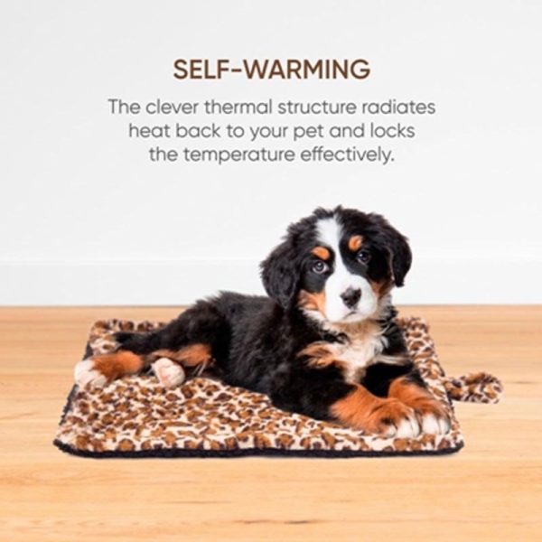 SELF HEATING PET BED LEOPARD PRINT