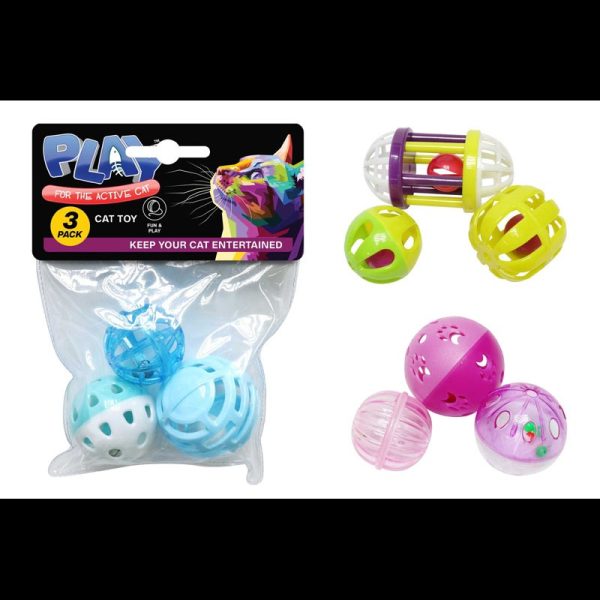 CAT TOY PACK OF 3 3ASST