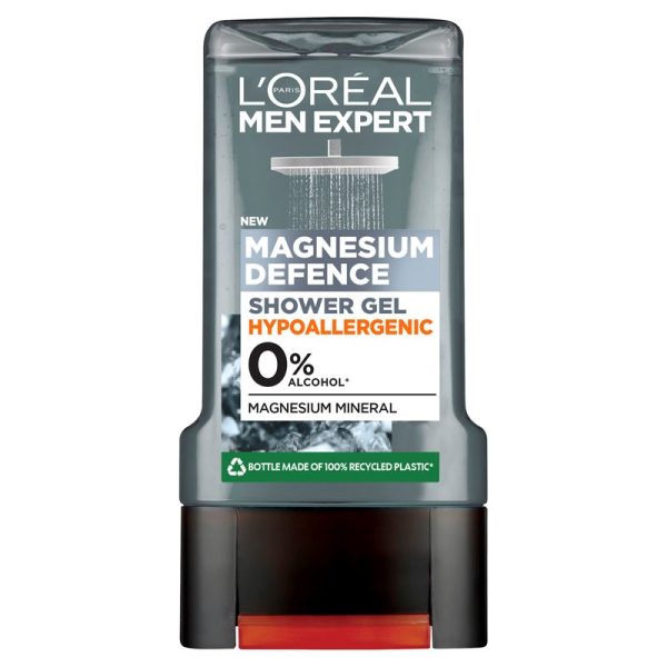 LOREAL MEN EXPERT SHOWER GEL MAGNESIUM HYPOALLERGENIC 300ML PACK OF 6