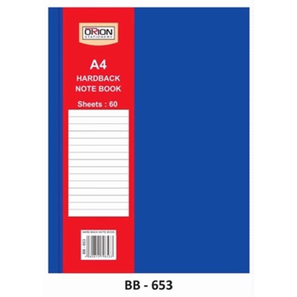 HARD BACK NOTEBOOK A4 PACK OF 6 60 SHEET