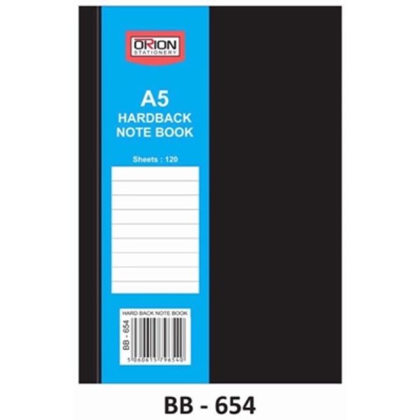 HARD BACK NOTEBOOK A5 PACK OF 6 60 SHEET