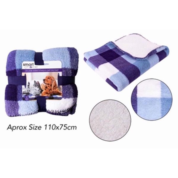 SMART CHOICE BLANKET SHERPA BLUE 110X75CM