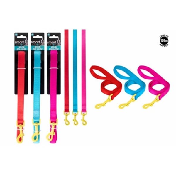 SMART CHOICE BRIGHT NYLON DOG LEAD 120CM ASST