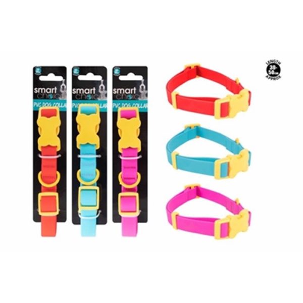 SMART CHOICE BRIGHT PVC DOG COLLAR 2X30-50CM