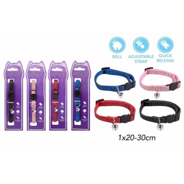 WORLD OF PETS CAT COLLAR GLITTER BELL