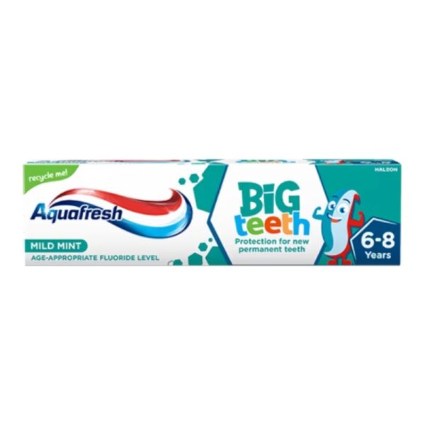 AQUAFRESH TOOTHPASTE BIG TEETH 6-8YRS 50ML PACK OF 12