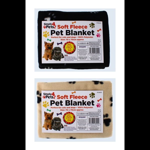 RYSONS SOFT FLEECE PET BLANKET 70X70 CM