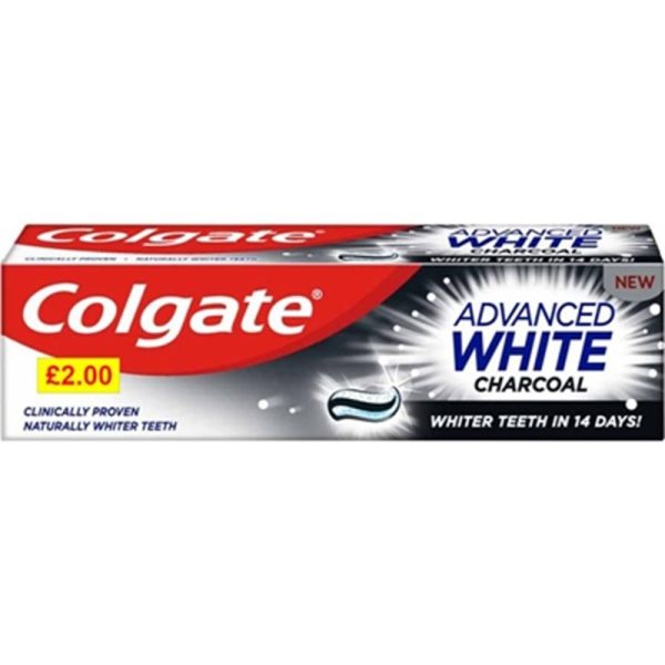 COLGATE TOOTHPASTE ADVANCED WHITE CHARCOAL 75ML PACK OF 6 (PM £2)