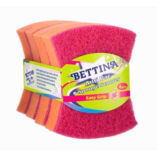 BETTINA SPONGE BUTTERFLY 4 SCOURER ANTI BAC