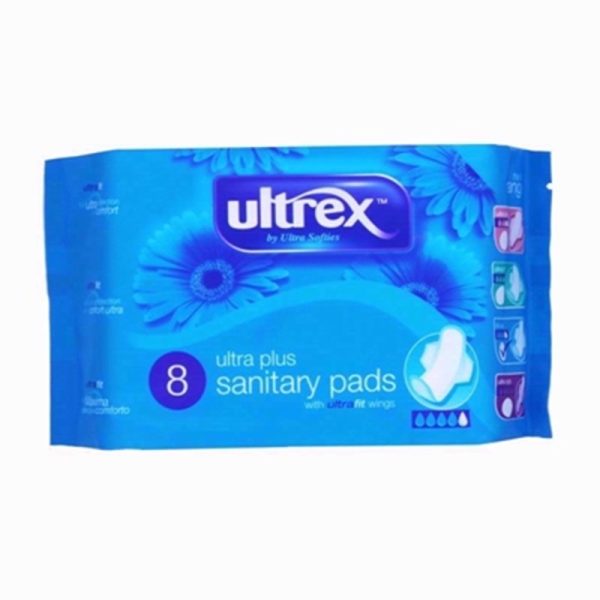 ULTREX SANITARY PADS W/WINGS ULTRA PLUS 8S PACK OF 12