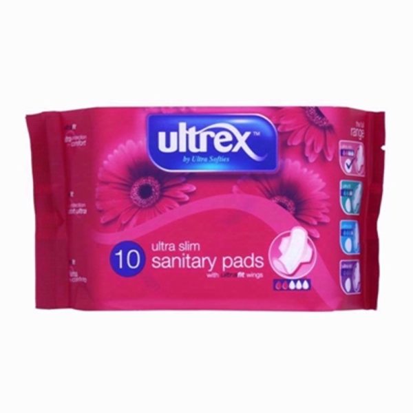 ULTREX SANITARY PADS W/WINGS ULTRA SLIM 10S PACK OF 12