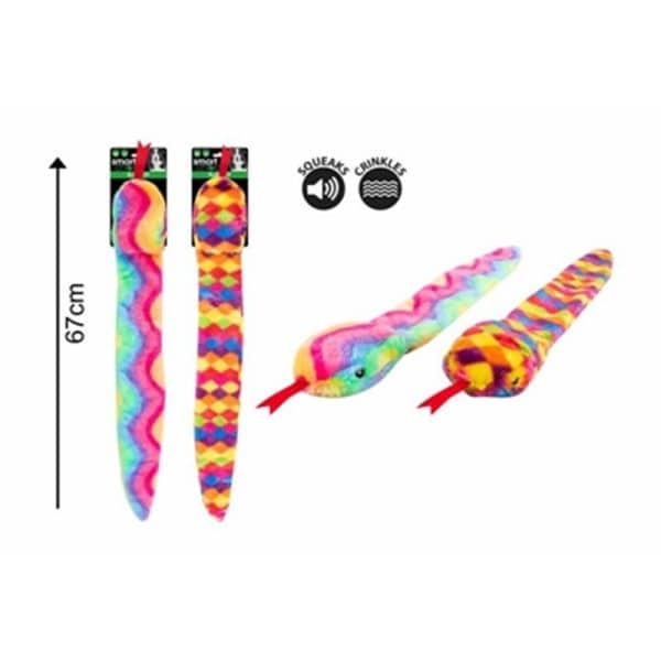 SMART CHOICE PLUSH RAINBOW SNAKE DOG TOY