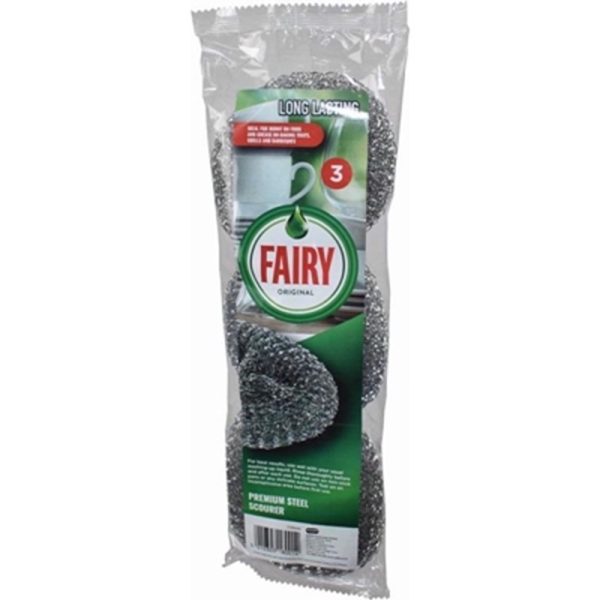 FAIRY STEEL SCOURER PACK OF 3