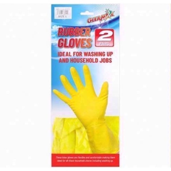 GLEAMAX 2 PAIRS WASHING UP GLOVES LARGE