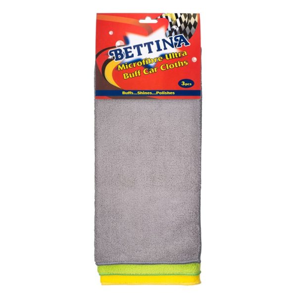 BETTINA MICROFIBRE ULTRA BUFF CAR CLOTHS 3PC