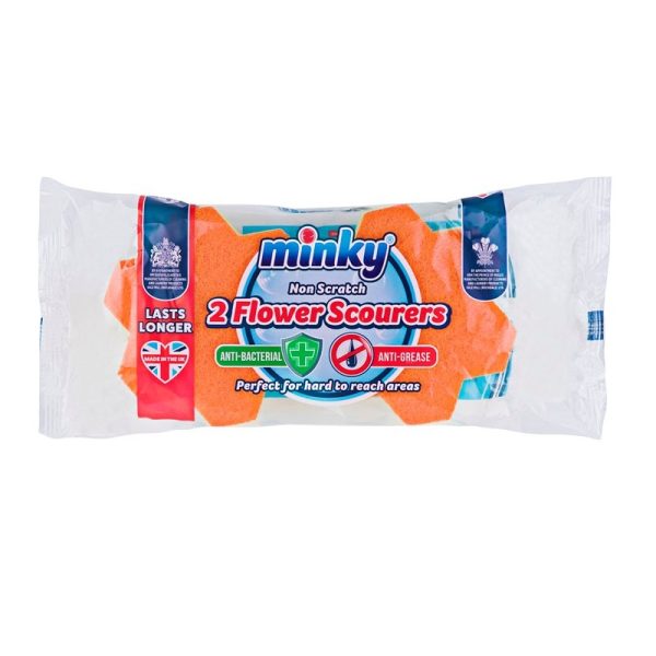 MINKY ANTIBACTERIAL 2 FLOWER SCOURERS (2022)