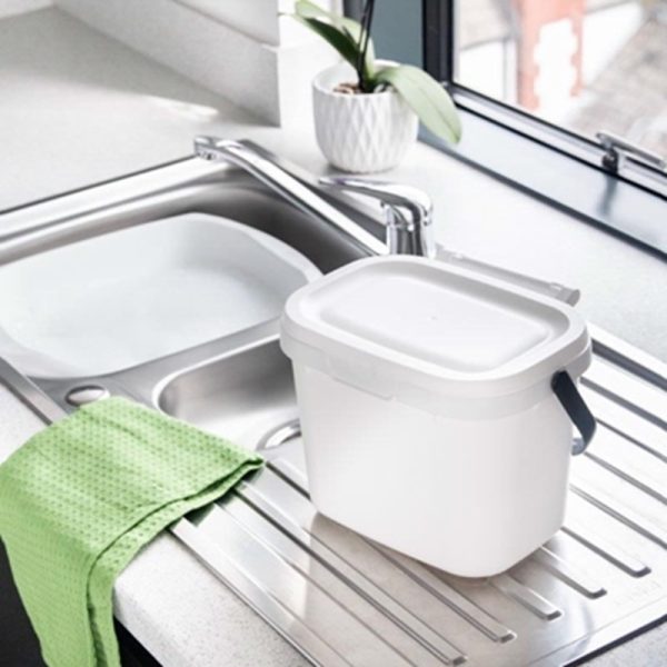 ADDIS NEW COMPOST CADDY WHITE/GREY