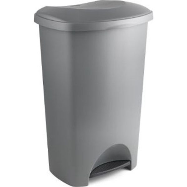 ADDIS PEDAL BIN SILVER 50L