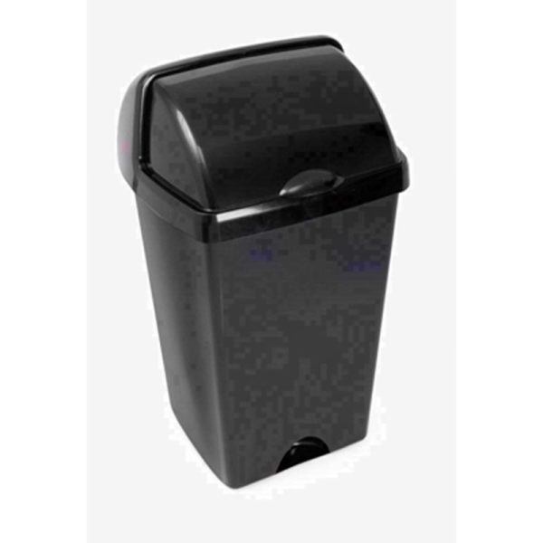 ADDIS ROLL BIN & LID BLACK 50LTR