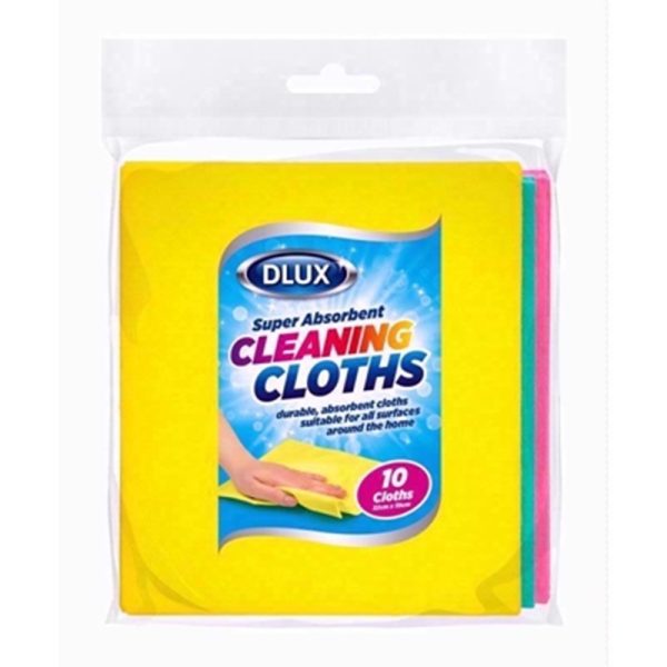 DLUX SUPER ABSORBENT CLEANING CLOTHS 10PCE