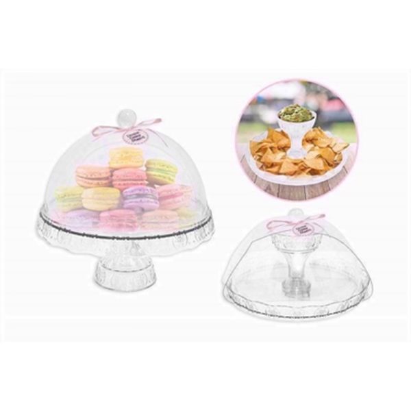 AFTERNOON CAKE STAND+DOME COVER 27CM