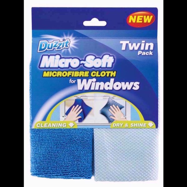 DUZZIT MICROFIBRE TWIN GLASS CLOTH