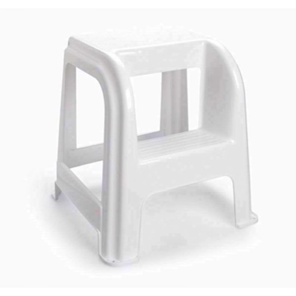 ALBERO 2 STEP LARGE STEP STOOL WHITE